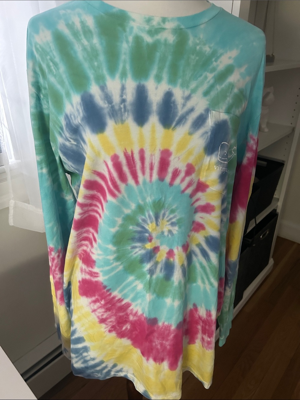 Vineyard Vines Tie-Dye Tee in Teal, Pink, Blue